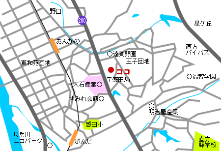 感田まごころ市の地図